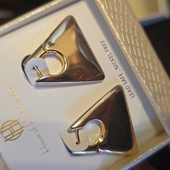 House of Harlow 1960 Gold Triangle Earrings - Picture 3 of 3